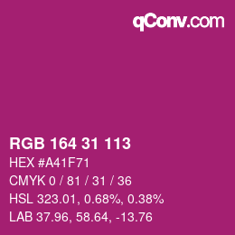 Color code: RGB 164 31 113 | qconv.com