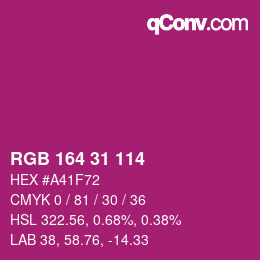 Color code: RGB 164 31 114 | qconv.com
