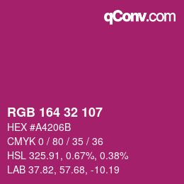 Color code: RGB 164 32 107 | qconv.com