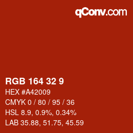 Color code: RGB 164 32 9 | qconv.com