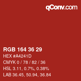 Color code: RGB 164 36 29 | qconv.com