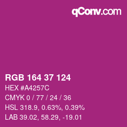 Color code: RGB 164 37 124 | qconv.com