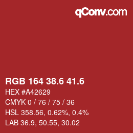 カラーコード: RGB 164 38.6 41.6 | qconv.com