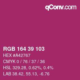 Color code: RGB 164 39 103 | qconv.com