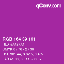 Color code: RGB 164 39 161 | qconv.com