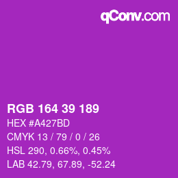 カラーコード: RGB 164 39 189 | qconv.com