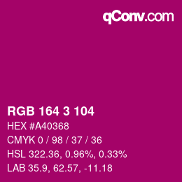Color code: RGB 164 3 104 | qconv.com
