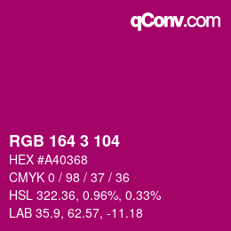 Color code: RGB 164 3 104 | qconv.com