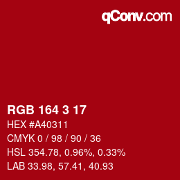 Color code: RGB 164 3 17 | qconv.com