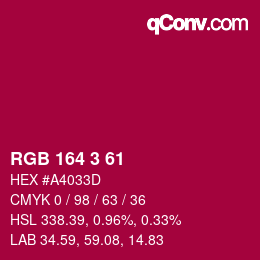 Color code: RGB 164 3 61 | qconv.com