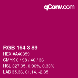 Color code: RGB 164 3 89 | qconv.com