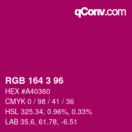 Color code: RGB 164 3 96 | qconv.com