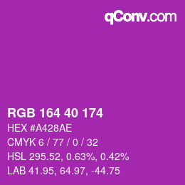 Color code: RGB 164 40 174 | qconv.com