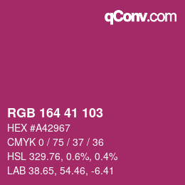 Color code: RGB 164 41 103 | qconv.com