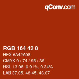 Farbcode: RGB 164 42 8 | qconv.com
