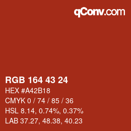 カラーコード: RGB 164 43 24 | qconv.com
