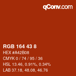 Color code: RGB 164 43 8 | qconv.com