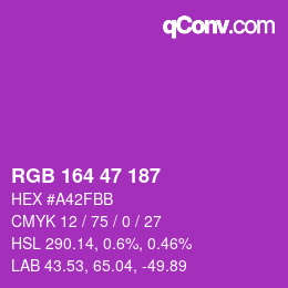 Color code: RGB 164 47 187 | qconv.com