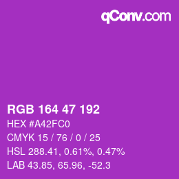 Color code: RGB 164 47 192 | qconv.com