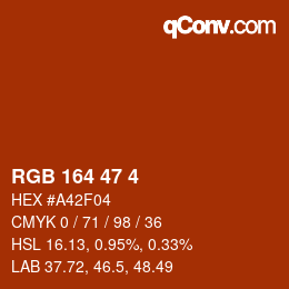 Color code: RGB 164 47 4 | qconv.com