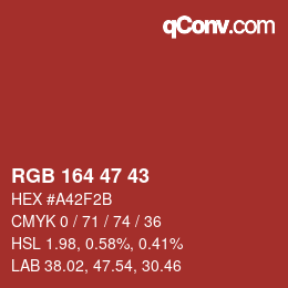 Color code: RGB 164 47 43 | qconv.com