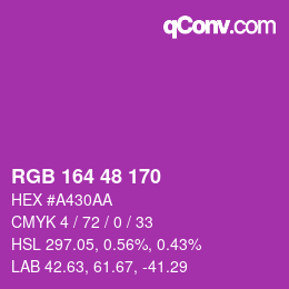 Color code: RGB 164 48 170 | qconv.com