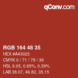 Color code: RGB 164 48 35 | qconv.com