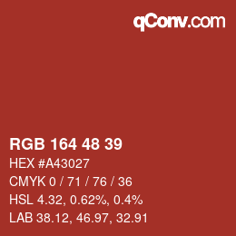 Color code: RGB 164 48 39 | qconv.com