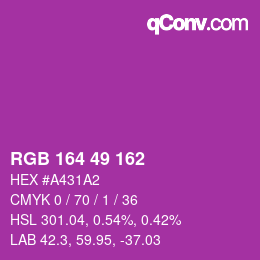 カラーコード: RGB 164 49 162 | qconv.com