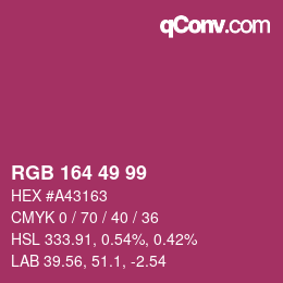 Color code: RGB 164 49 99 | qconv.com