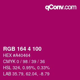 Color code: RGB 164 4 100 | qconv.com