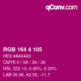 カラーコード: RGB 164 4 105 | qconv.com