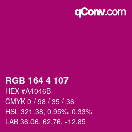 Color code: RGB 164 4 107 | qconv.com