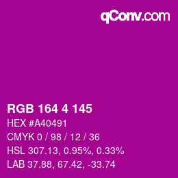 Color code: RGB 164 4 145 | qconv.com