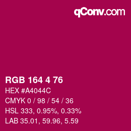 Color code: RGB 164 4 76 | qconv.com