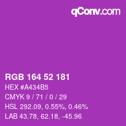 Color code: RGB 164 52 181 | qconv.com