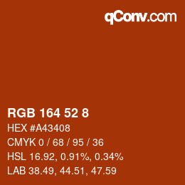 Color code: RGB 164 52 8 | qconv.com