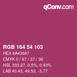 Color code: RGB 164 54 103 | qconv.com