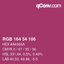 Color code: RGB 164 54 106 | qconv.com