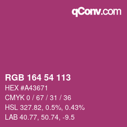 Color code: RGB 164 54 113 | qconv.com