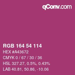 Color code: RGB 164 54 114 | qconv.com