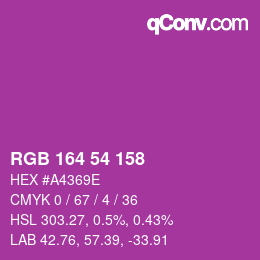 Color code: RGB 164 54 158 | qconv.com