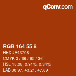 Color code: RGB 164 55 8 | qconv.com