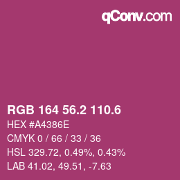 カラーコード: RGB 164 56.2 110.6 | qconv.com
