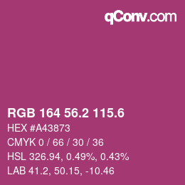 カラーコード: RGB 164 56.2 115.6 | qconv.com
