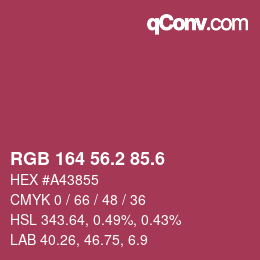 カラーコード: RGB 164 56.2 85.6 | qconv.com