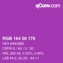 Color code: RGB 164 56 179 | qconv.com