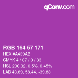 Color code: RGB 164 57 171 | qconv.com