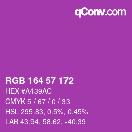 Color code: RGB 164 57 172 | qconv.com