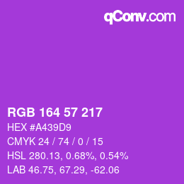 Color code: RGB 164 57 217 | qconv.com